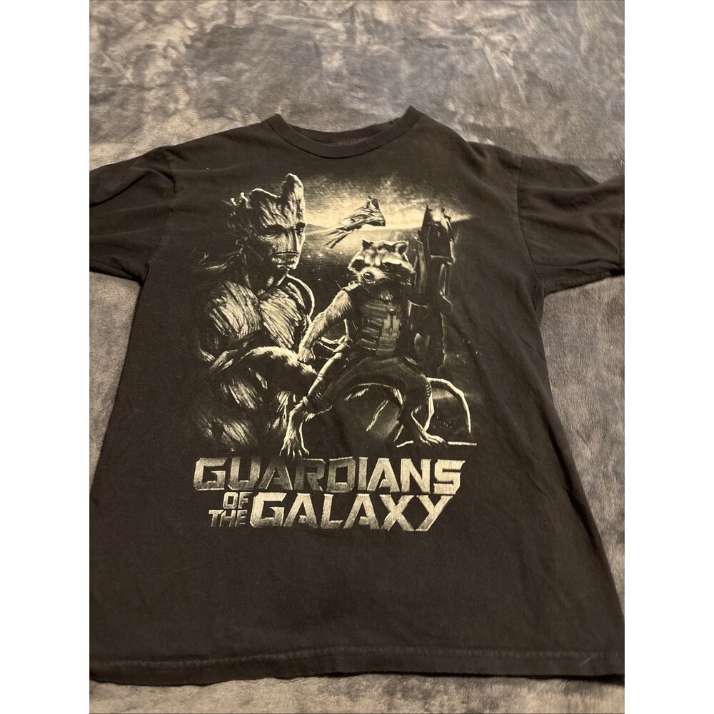 #81 Marvel Guardians of the Galaxy Unisex Shirt Medium Black Movie Groot Rocket